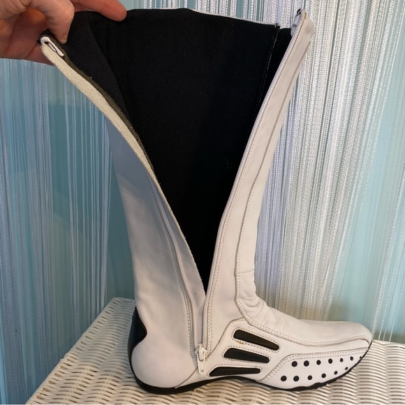 Women's Black and White XX By Mexx Motorcycle Boots NWOT Size 6 - Picture 14 of 17